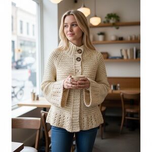 Free People Bell Sleeve Fisherman Sweater